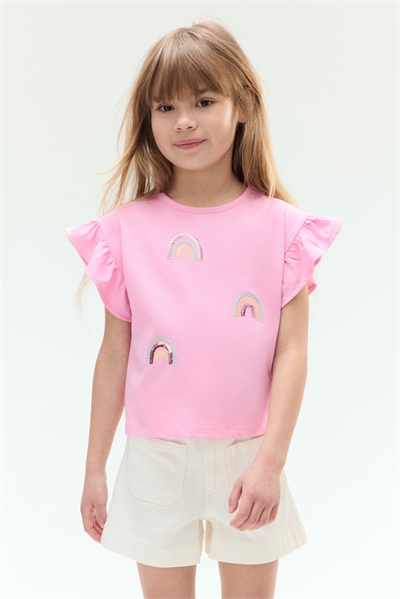 Топ из хлопка с пайетками 1295489003