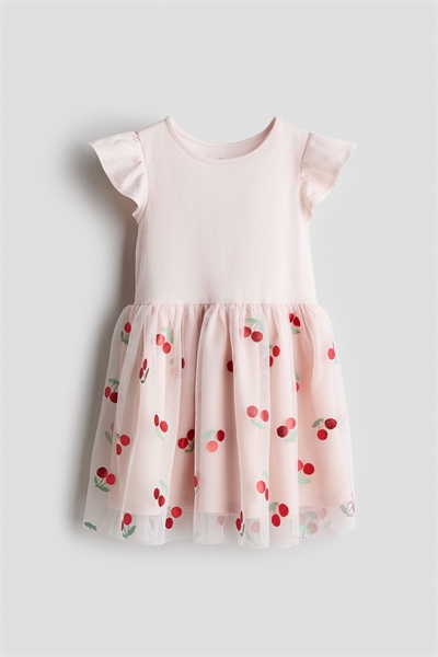 Платье из джерси с юбкой из тюля 1306603001