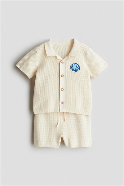 Комплект из 2 частей из хлопкового вафельного трикотажа 1273971001