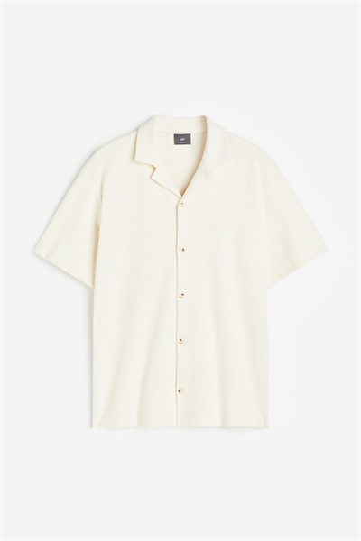 Повседневная рубашка с вафельной текстурой в обычном крое 1215503001