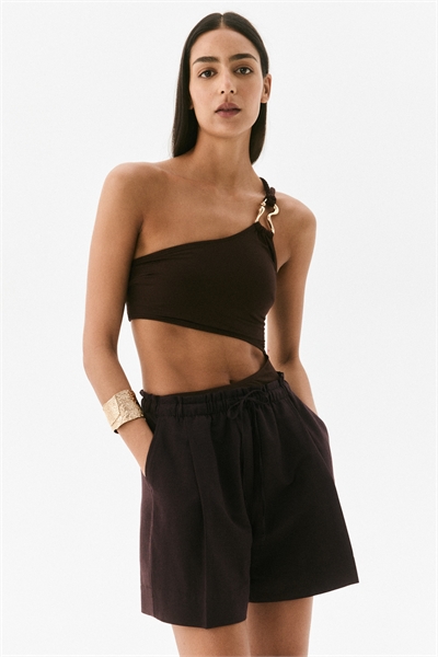 Шорты с завязками из льняного бленда 1259172004