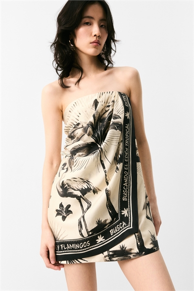 Драпированное платье-бандо 1293237001