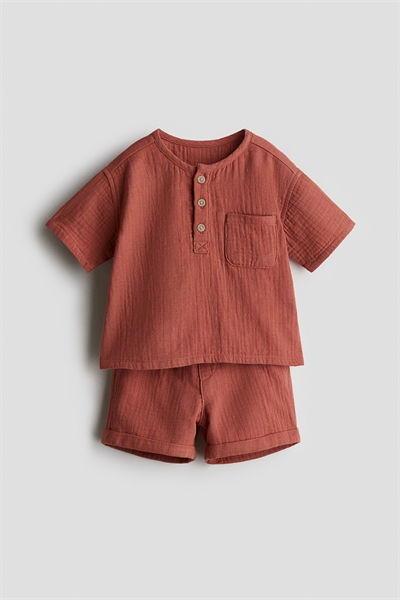 Комплект из 2 частей из хлопкового муслина 1286536002