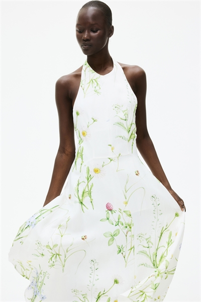 Расклешенное платье с халтернеком 1290686001