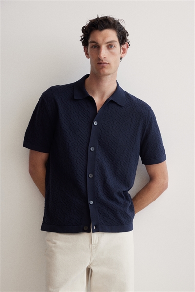 Рубашка из фактурного трикотажа Regular Fit 1301048002