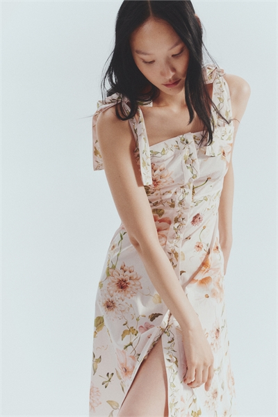 Хлопковое платье на завязках 1265587004