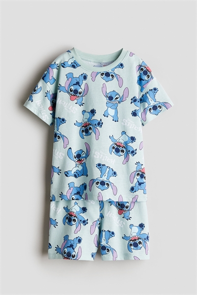 Пижама из хлопкового трикотажа с принтом 1271568003