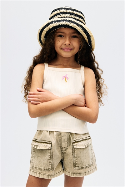 Топ на бретельках с вышивкой 1282319005