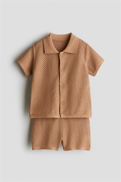 Комплект из 2 частей из хлопка с сетчатым трикотажем 1291748001