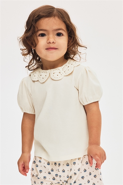 Топ с вязаным воротником 1293796001