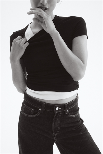 Футболка в рубчик из джерси 1157799007