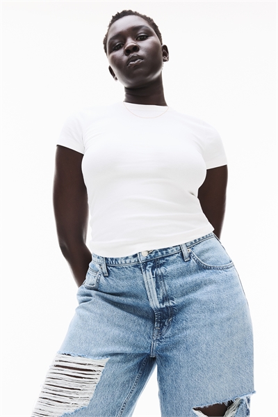 Футболка в рубчик из джерси 1157799001