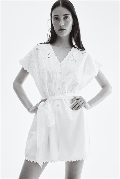 Хлопковый комбинезон с вышивкой 1293953001