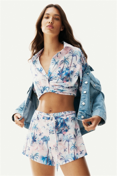 Короткая рубашка с принтом 1269209001