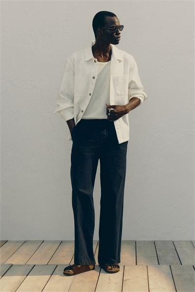 Хлопковые брюки с расслабленной посадкой 1283096002