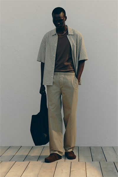 Хлопковые брюки с расслабленной посадкой 1283096003