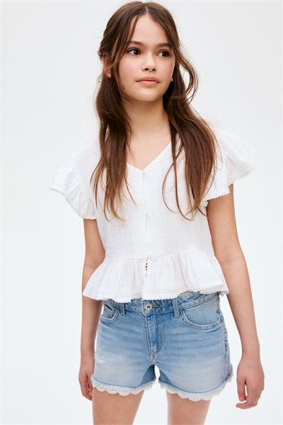 Хлопковые джинсовые шорты 1285179001