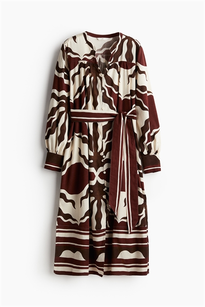 Платье-кафтан с поясом на завязках 1230691002