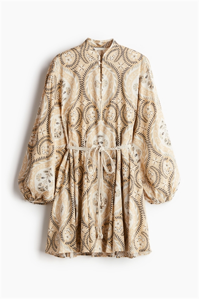 Платье с поясом из макраме 1229587007