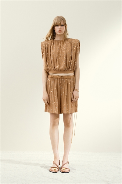 Украшенный стразами топ 1274411001