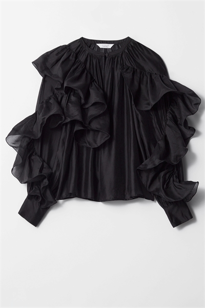 Асимметричная блузка с оборками 1245125002