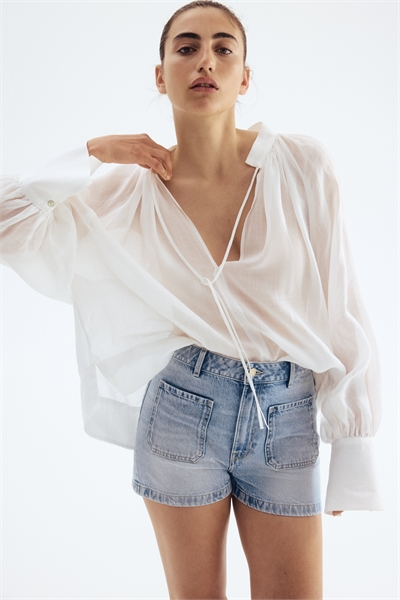 Джинсовые шорты с высокой талией 1285168002