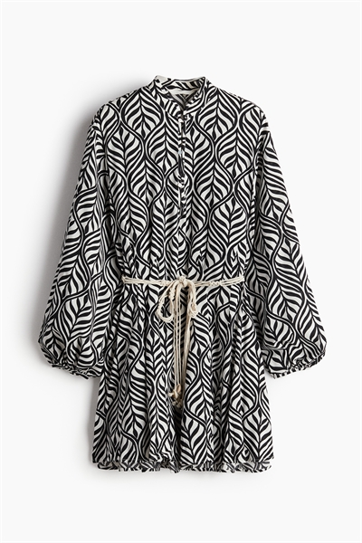 Платье с поясом из макраме 1229587015