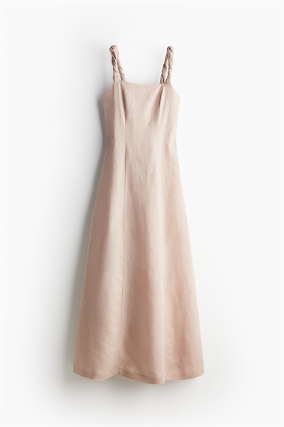 Платье-макси из льняного бленда 1238807001