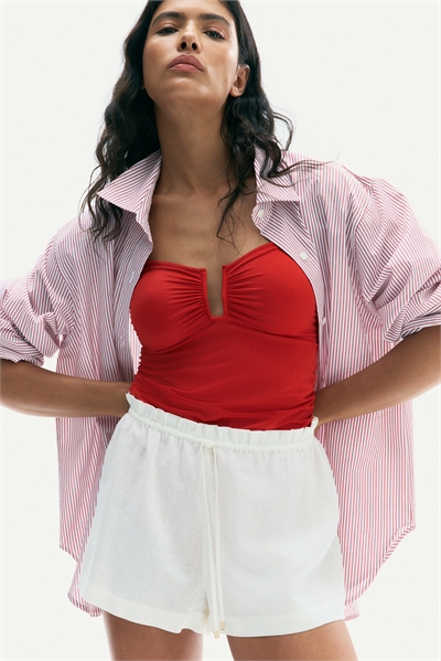 Шорты с завязками из льняного бленда 1289987001