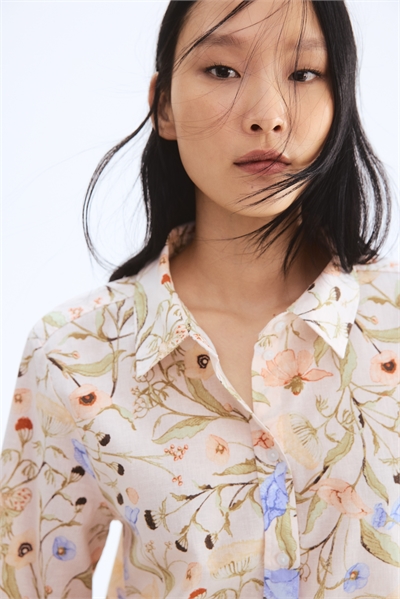 Рубашка из льняного бленда 1256863007