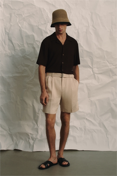 Рубашка свободного покроя из трикотажа в рубчик 1285132001