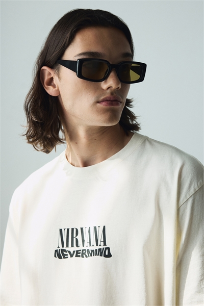 Свободный крой Футболка с принтом в винтажном стиле 1225609045