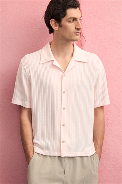 Рубашка свободного покроя из трикотажа в рубчик 1285132003