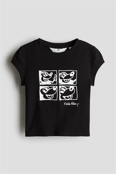 Топ из хлопкового джерси с принтом-мотивом 1232981001