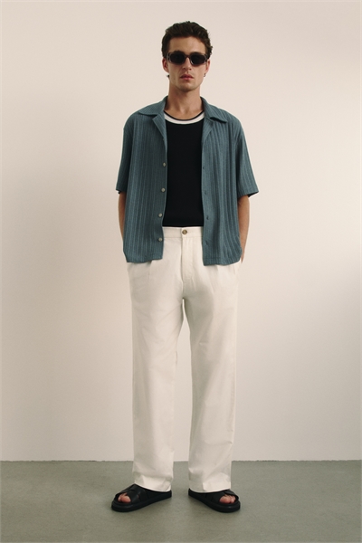 Рубашка свободного покроя из трикотажа в рубчик 1285132002