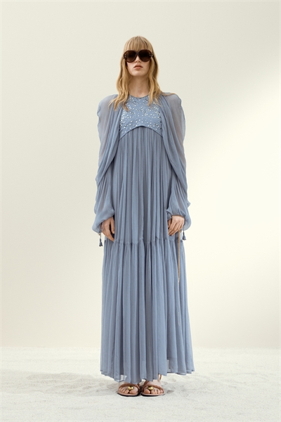 Шифоновое платье, украшенное стразами 1274386001