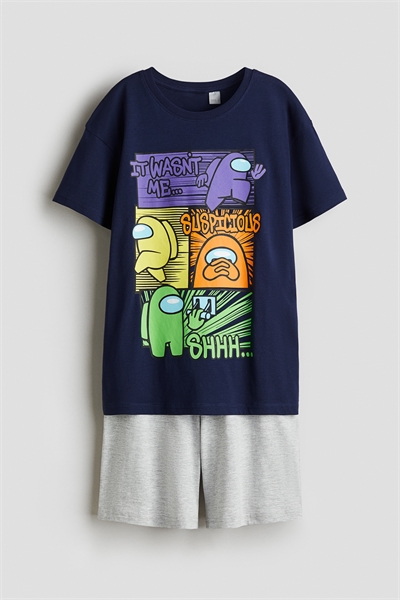 Пижама из хлопка с принтом 1270507014