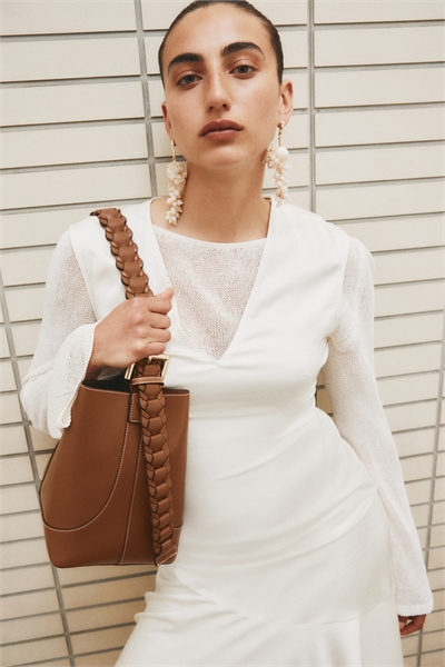 Сумка на плечо с плетеным ремнем 1274135003