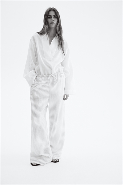 Широкие брюки на завязках 1285035002