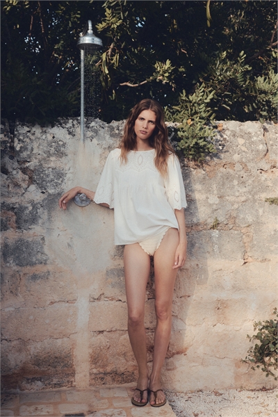 Блузка с вышивкой бродери англэз 1285101001