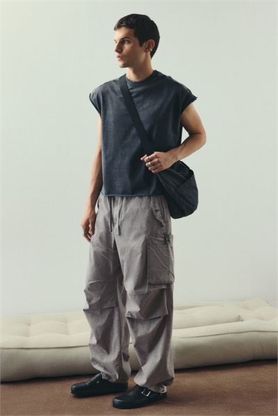 Парашютные брюки свободного кроя 1286120002