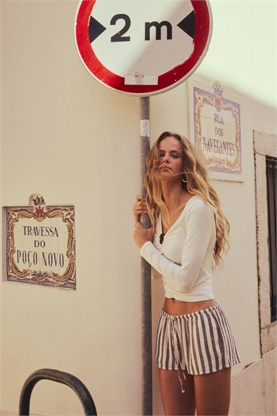 Шорты с завязками из льняного бленда 1286212001