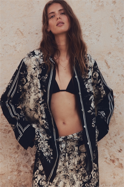 Длинная рубашка с принтом 1288634001