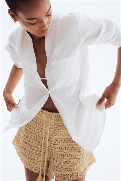 Рубашка из льняного бленда 1289156001