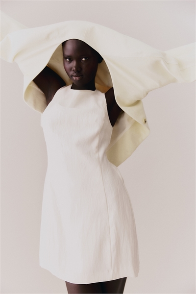 Платье из саржи с квадратным вырезом 1289960002