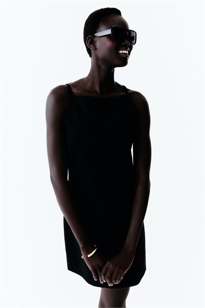 Платье на бретелях из льняного бленда 1293984003