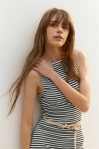 Платье-миди из ребристого джерси 1297680002