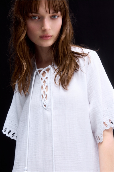 Хлопковое платье-туника 1293956002