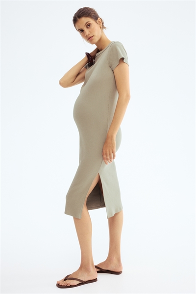 Платье-футболка с ребристой отделкой MAMA 1256331005