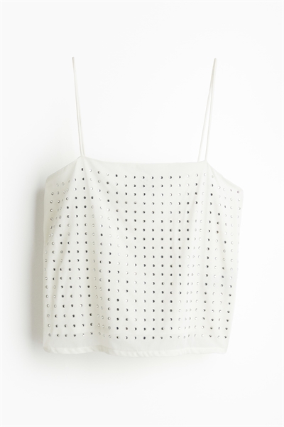 Топ на бретельках, украшенный стразами 1238770001